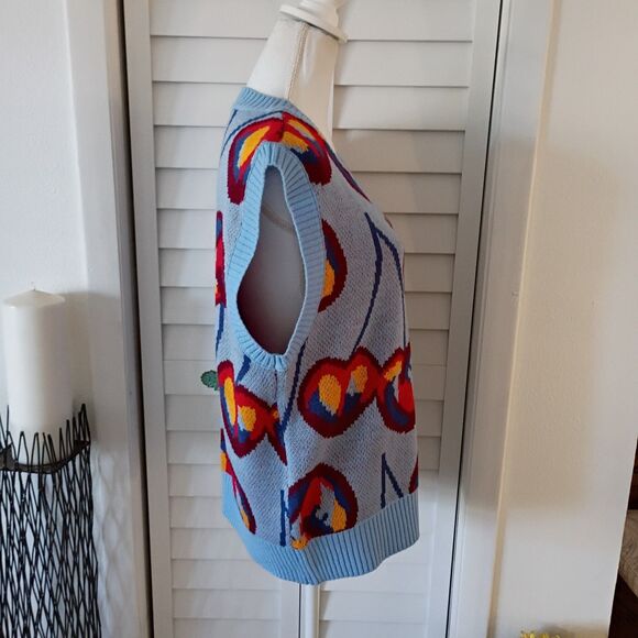 Pacsun Fashion Scholarship Fund X Allegra Abrams Cherry Sweater Vest NEW S - Picture 4 of 9